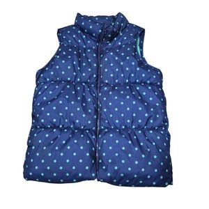 Old Navy‎ Girls Navy Teal Polka Dot Puffer Vest Size XXL 16